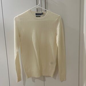 NWT Polo by Ralph Lauren washable cashmere Cream Crewneck Sweater